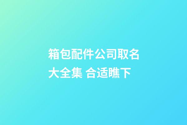 箱包配件公司取名大全集 合适瞧下-第1张-公司起名-玄机派